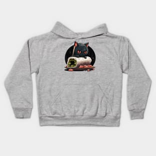 Cat Making Sushi Kids Hoodie